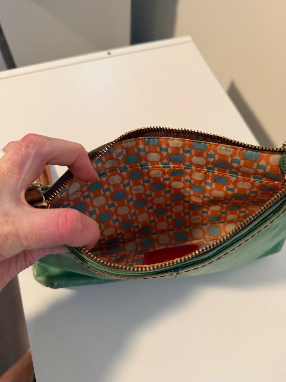 HOBO Green Leather Adjustable Strap Crossbody Bag - Picture 6 of 8